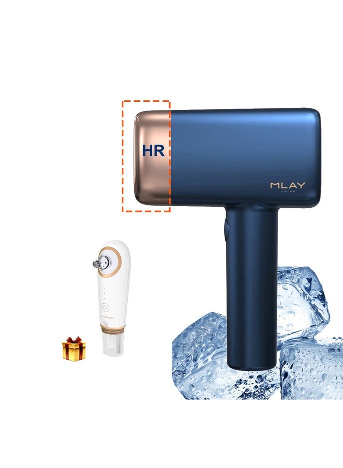 MLAY T14 Painless Ice Compression Epilator Hair Removal Device Free Gift Blackhead Remover Dark Blue - Image 1