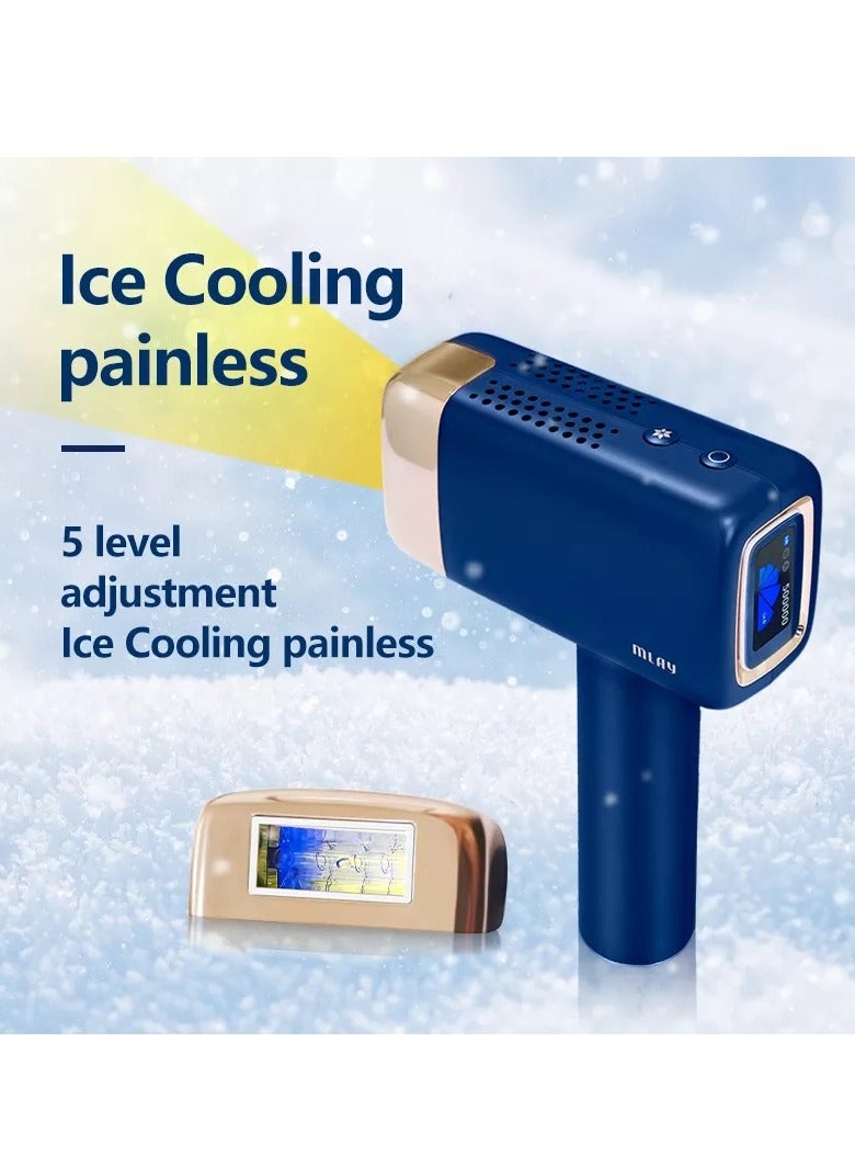 MLAY T14 Painless Ice Compression Epilator Hair Removal Device Free Gift Blackhead Remover Dark Blue - Image 2