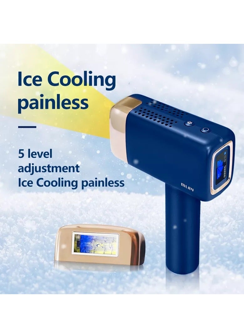 ملاي T14 IPL Ice Compress Hair Removal Device 3℃ With Bikini Lense Free Gift Gel Dark Blue - Image 5
