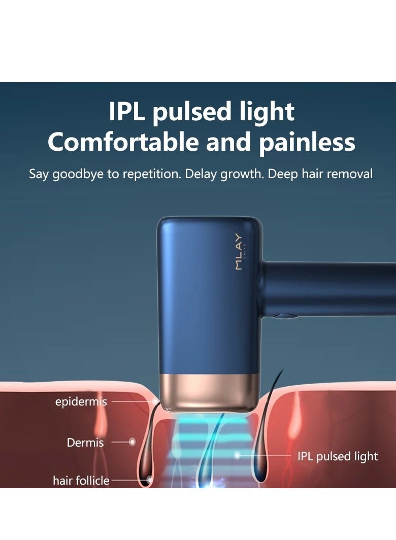 ملاي T14 IPL Ice Compress Hair Removal Device 3℃ With Bikini Lense Free Gift Gel Dark Blue - Image 2