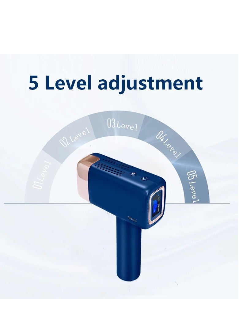 MLAY T14 Painless Ice Compression Epilator Hair Removal Device 3℃ Replaceable Lenses With Bikini Hair Removal Lamp Free Gift Blackhead Remover Dark Blue - Image 5