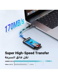 Ugreen SD Card Reader 2 IN 1 For iPhone 16 15 Series Memory Card Reader Adapter 170Mbps Transfer Speed Support SD Micro SD  Compatible With Galaxy S24 S23 Ultra SLR Camera DJ Drone Sport Camera Macbook Pro Black  - Image 2