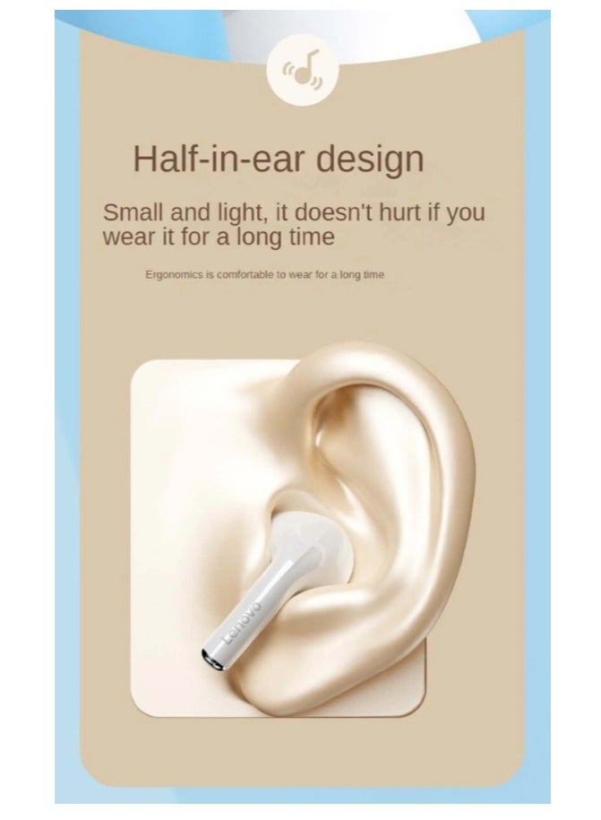 Lenovo - Thinkplus LP17 TWS Bluetooth Earphone Mini Wireless Earbuds Sport Gaming Bluetooth Headset with Mic Music/Game Dual Mode Support Call Video IOS Android Universal Black - Image 1