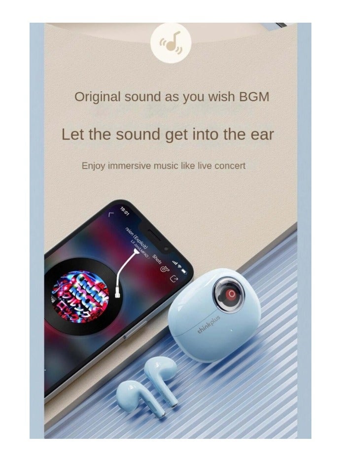 Lenovo - Thinkplus LP17 TWS Bluetooth Earphone Mini Wireless Earbuds Sport Gaming Bluetooth Headset with Mic Music/Game Dual Mode Support Call Video IOS Android Universal Black - Image 1