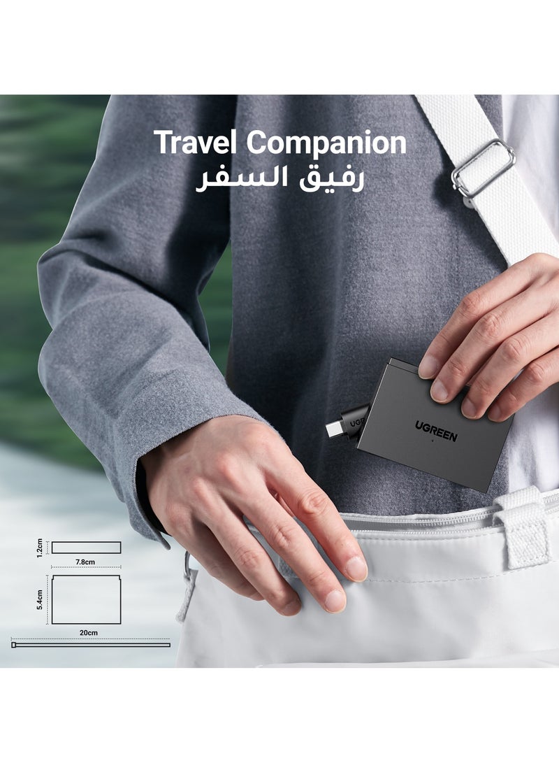 Ugreen - U-Quick SD Card Reader Full-featured 【Super Upgraded 2024】Memory Card Adapter Type C + USB A 2 IN 1 With 2 USB 3.0 Ports For SD Micro SD Compatible With Printer Mouse Keyboard iPhone Samsung Laptop Black - Image 1