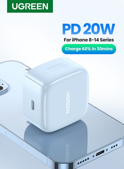 iPhone Charger Type C PD 20W Fast USB C Charger Head Type-C Power Plug Universal Travel Adapter USB-C Plug for iPhone 15/15 Pro Max/15 Pro/15 Plus/14/13/12/11,etc Blue