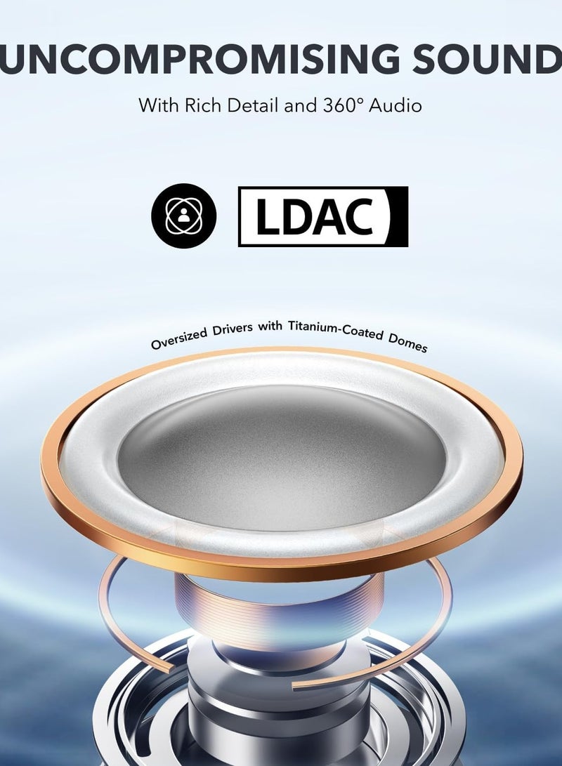 Soundcore - AeroFit Pro Open-Ear Headphones, Ultra Comfort, Secure Fit, Ergonomic Design, Rich Sound with LDAC, Bluetooth 5.3, IP5 Water-Resistant, 46H Playtime, App Control, Wireless Earbuds White - Image 1
