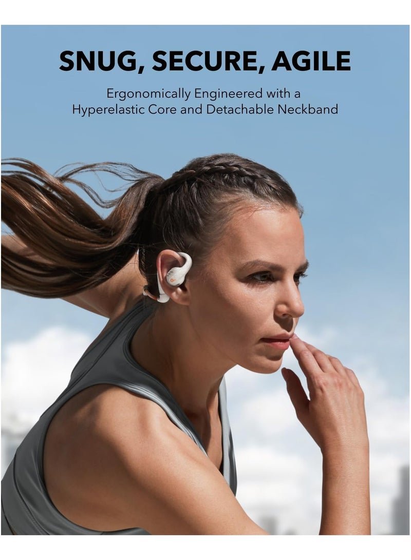 Soundcore - AeroFit Pro Open-Ear Headphones, Ultra Comfort, Secure Fit, Ergonomic Design, Rich Sound with LDAC, Bluetooth 5.3, IP5 Water-Resistant, 46H Playtime, App Control, Wireless Earbuds White - Image 1