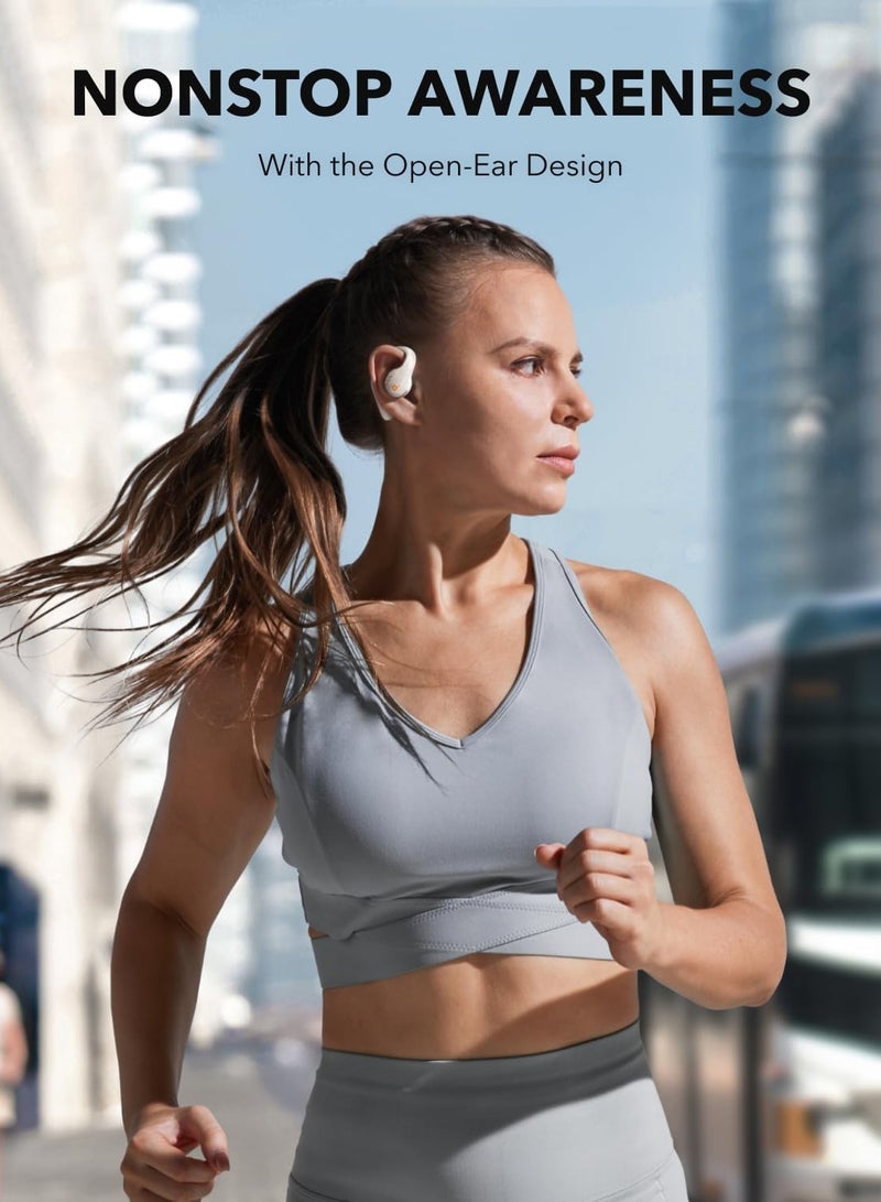 Soundcore - AeroFit Pro Open-Ear Headphones, Ultra Comfort, Secure Fit, Ergonomic Design, Rich Sound with LDAC, Bluetooth 5.3, IP5 Water-Resistant, 46H Playtime, App Control, Wireless Earbuds White - Image 1