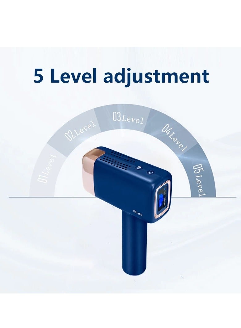 MLAY 2024 Updated T14 Laser Painless Fast Hair Removal 3℃ Cold Compress/5-Levels/500000 Pulses Dark Blue - Image 3