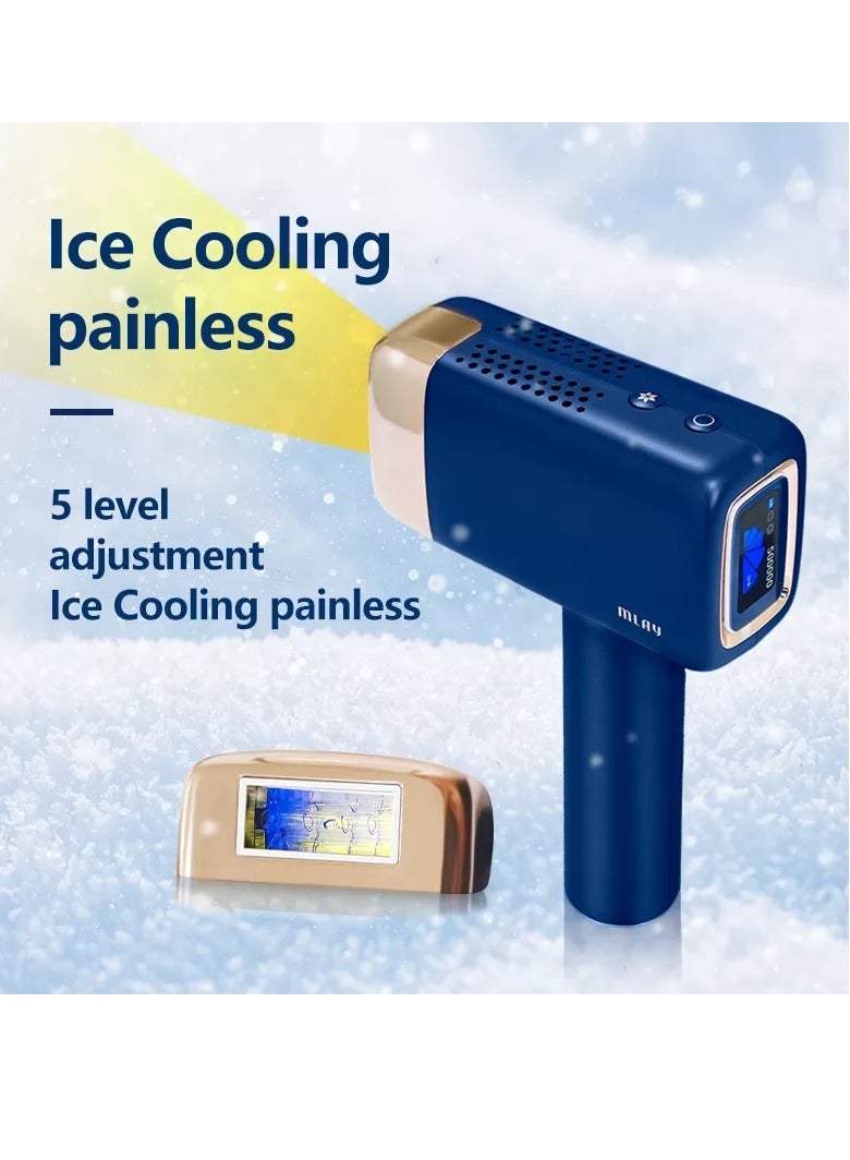 MLAY 2024 Updated T14 Laser Painless Fast Hair Removal 3℃ Cold Compress/5-Levels/500000 Pulses Dark Blue - Image 2