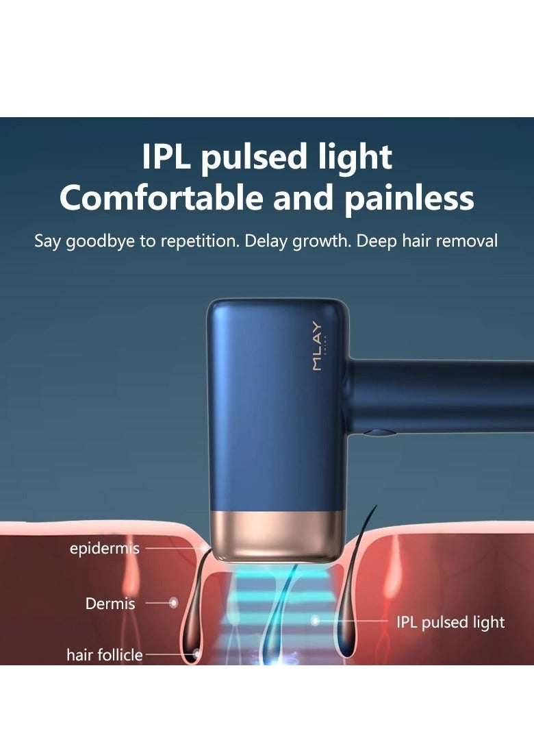 MLAY 2024 Updated T14 Laser Painless Fast Hair Removal 3℃ Cold Compress/5-Levels/500000 Pulses Dark Blue - Image 5