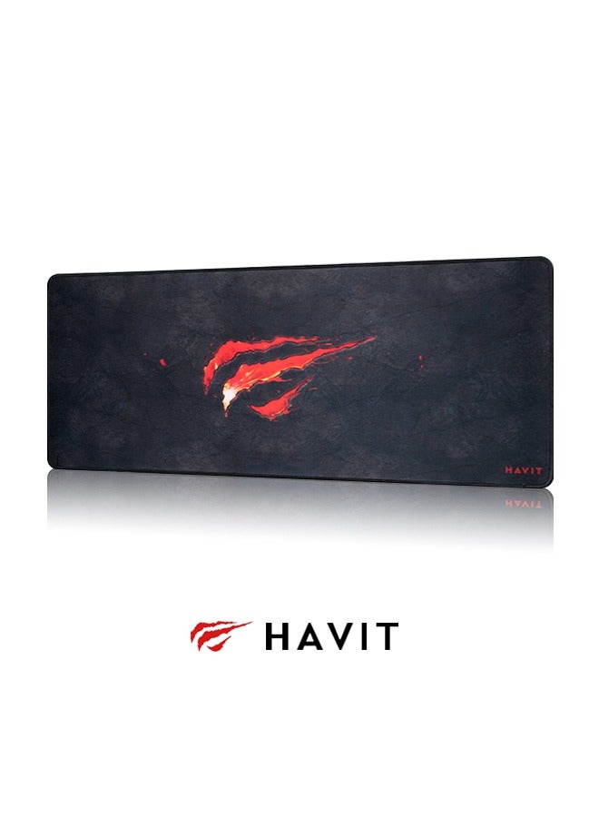 havit Big Mousepad With Premium Fine-Mesh & Anti-Slip Rubber Base,700*300*3Mm, Black - Image 3