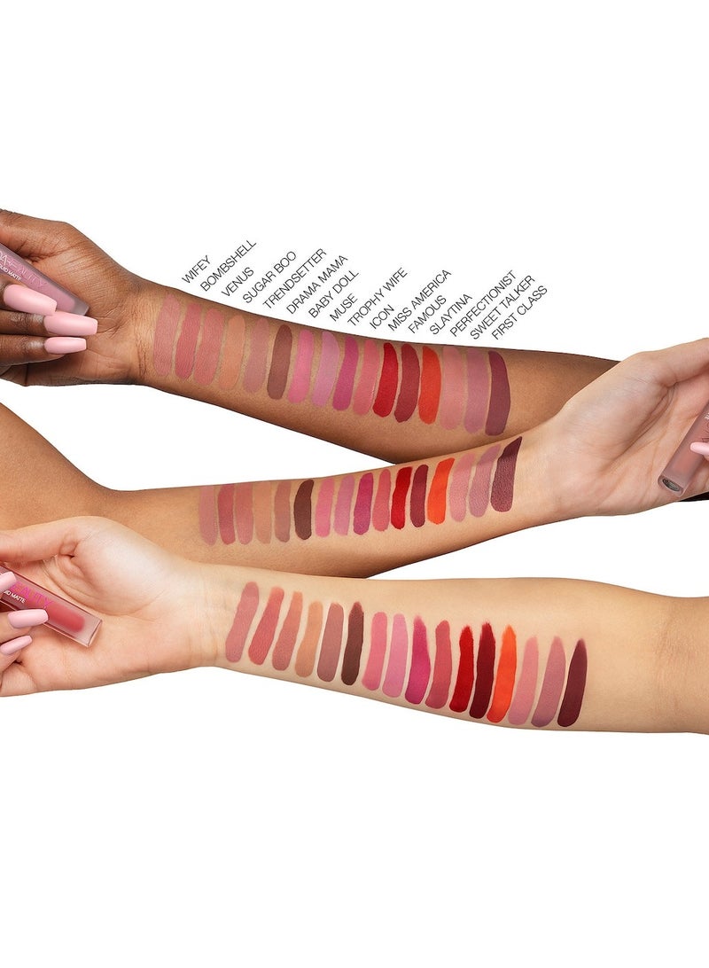 HUDA BEAUTY Liquid Matte Lipstick -  4.2ml Beige  - Image 4