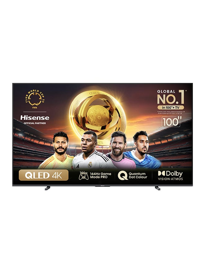 Hisense 100 Inch 144Hz VRR QLED TV E7N PRO-Full Array Local Dimming,Quantum Dot Colour,Dolby Vision Atmos,Freesync Premium,Built-in Subwoofer,Voice Control,And Youtube Netflix Disney+ Shahid 2024 New 100E7N PRO Black  - Image 1