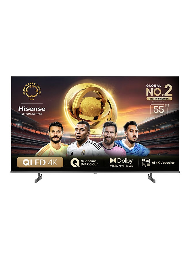 Hisense 55 inch QLED Smart TV E7N-Quantum Dot Colour, AI Picture, Dolby Vision, Dolby Atmos, Share to TV, Voice Control, Filmmaker Mode, Youtube, Netflix, Disney+ And Shahid, (2024 New Model) 55E7N Black  - Image 1