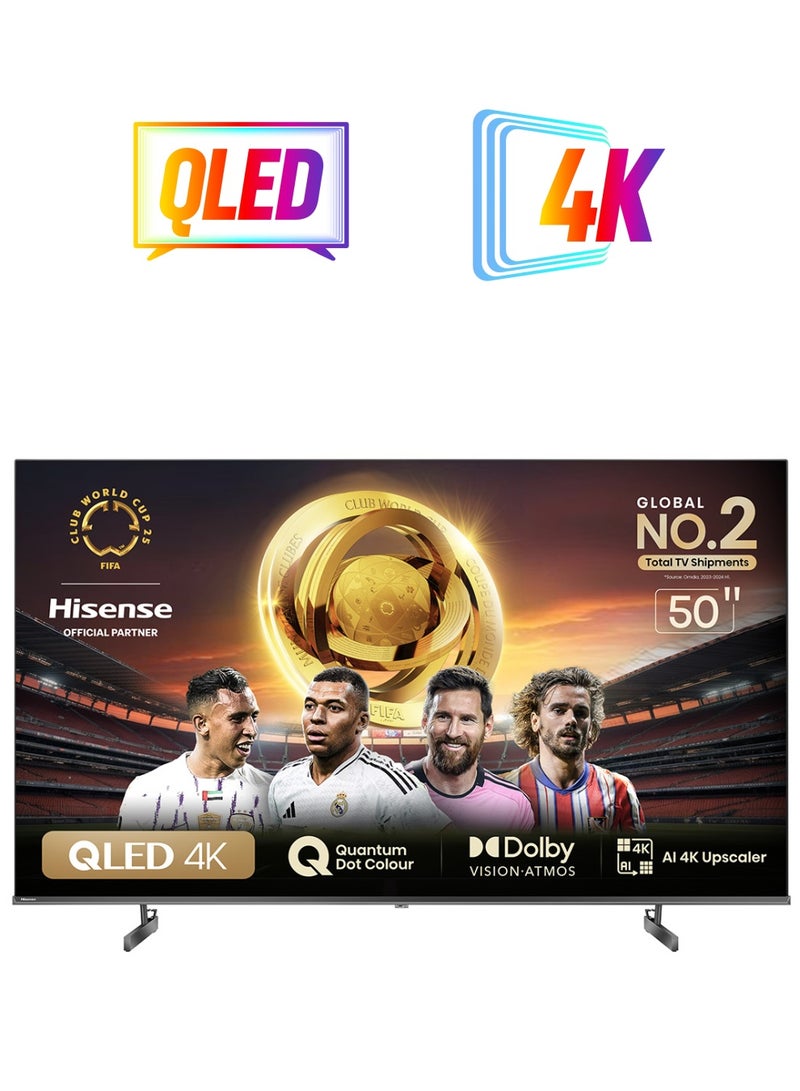 Hisense - 50 inch QLED Smart TV E7N-Quantum Dot Colour, AI Picture, Dolby Vision, Dolby Atmos, Share to TV, Voice Control, Filmmaker Mode, Youtube, Netflix, Disney+ And Shahid, (2024 New Model) 50E7N Black - Image 1