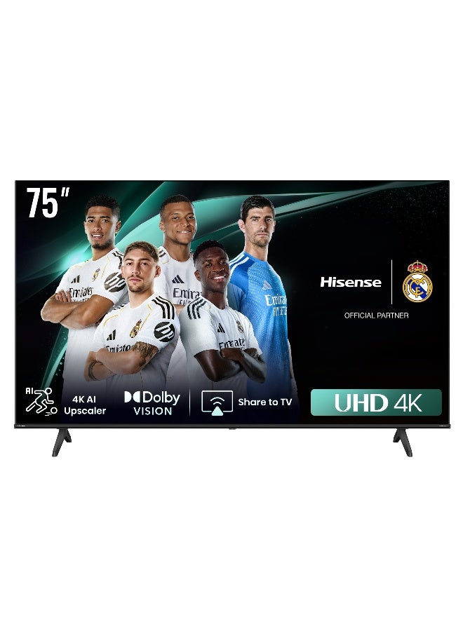 Hisense 75 inch Smart TV UHD 4K E6N-Dolby Vision,Game Mode Plus,Smooth Motion with MEMC,AI Sports Mode,Voice Control,Share to TV,Youtube,Netflix,Disney+,Shahid And Anghami (2024 New Model) 75E6N Black - Image 1