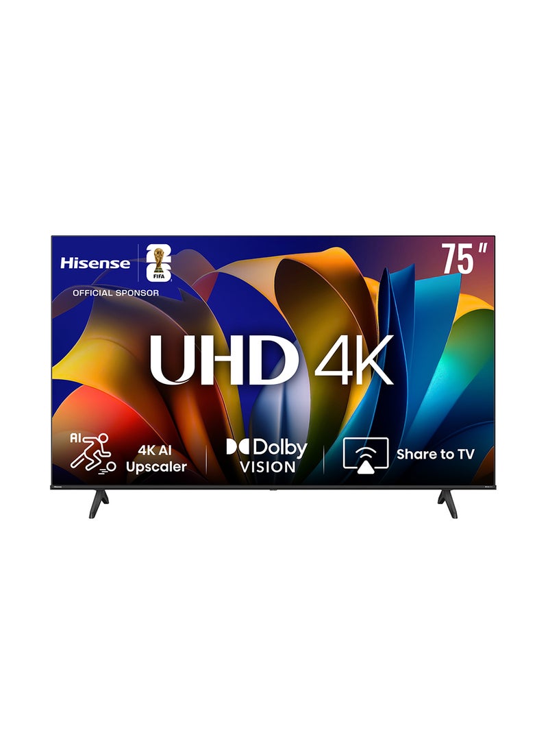 Hisense 75 inch Smart TV UHD 4K E6N-Dolby Vision,Game Mode Plus,Smooth Motion with MEMC,AI Sports Mode,Voice Control,Share to TV,Youtube,Netflix,Disney+,Shahid And Anghami (2024 New Model) 75E6N Black - Image 1