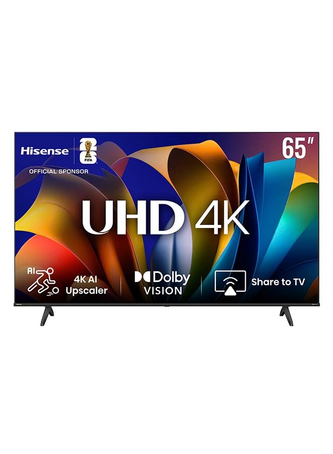 هايسنس تلفاز ذكي 65 بوصة UHD 4K E6N-دولبي فيجن، وضع الألعاب بلس، حركة سلسة مع MEMC، وضع الرياضة الذكي، التحكم الصوتي، المشاركة إلى التلفاز، يوتيوب، نتفليكس، ديزني+، شاهد وأنغامي (نموذج 2024 الجديد) - Image 1