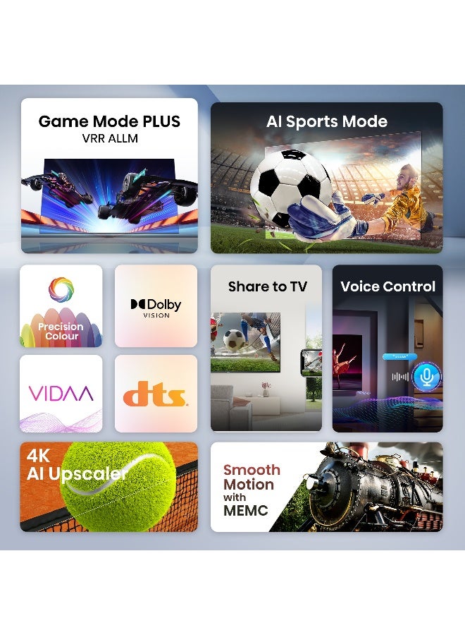 55 inch Smart TV UHD 4K E6N-Dolby Vision,Game Mode Plus,Smooth Motion with MEMC,AI Sports Mode,Voice Control,Share to TV,Youtube,Netflix,Disney+,Shahid And Anghami (2024 New Model) 55E6N Black image 4