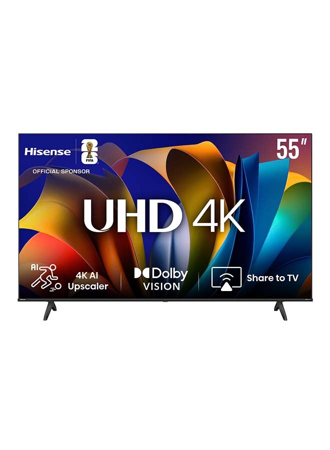 Hisense 55 inch Smart TV UHD 4K E6N-Dolby Vision,Game Mode Plus,Smooth Motion with MEMC,AI Sports Mode,Voice Control,Share to TV,Youtube,Netflix,Disney+,Shahid And Anghami (2024 New Model) 55E6N Black - Image 1