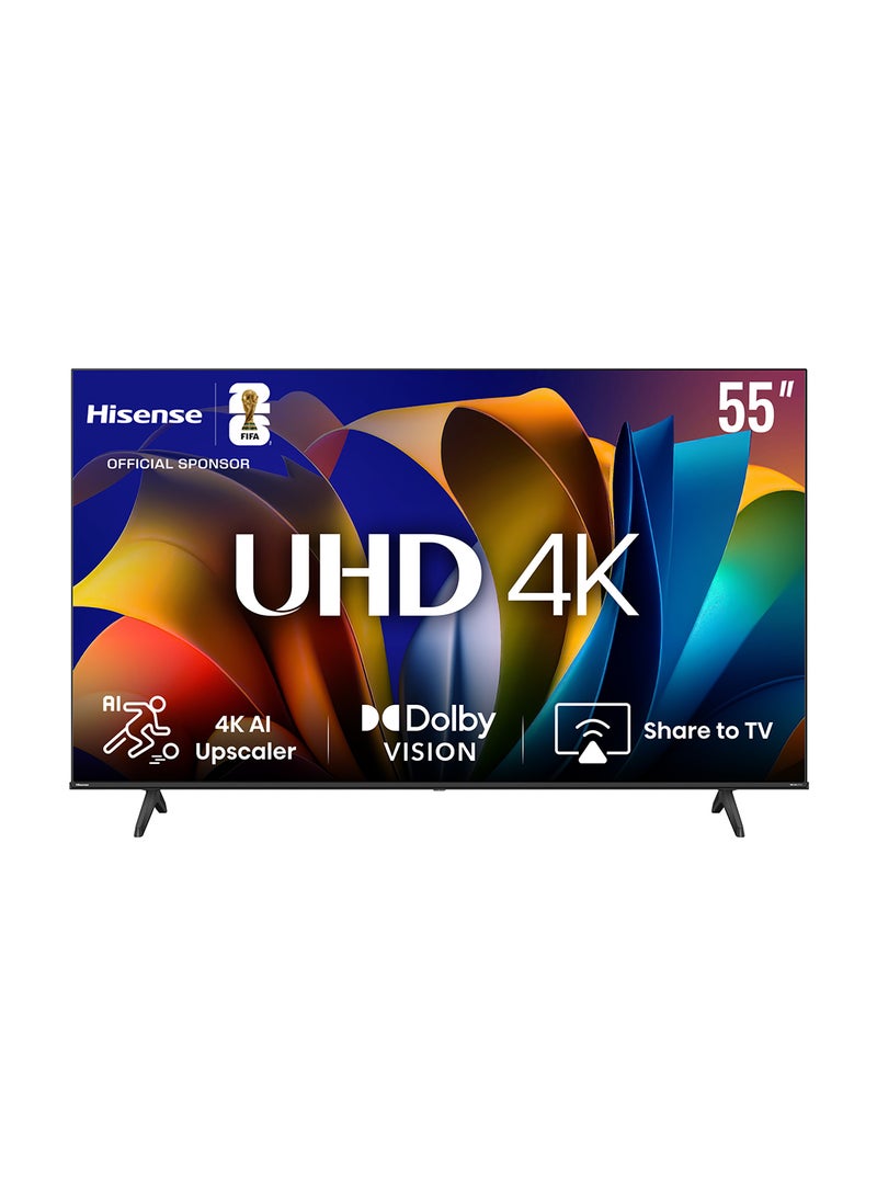 Hisense 55 inch Smart TV UHD 4K E6N-Dolby Vision,Game Mode Plus,Smooth Motion with MEMC,AI Sports Mode,Voice Control,Share to TV,Youtube,Netflix,Disney+,Shahid And Anghami (2024 New Model) 55E6N Black - Image 1