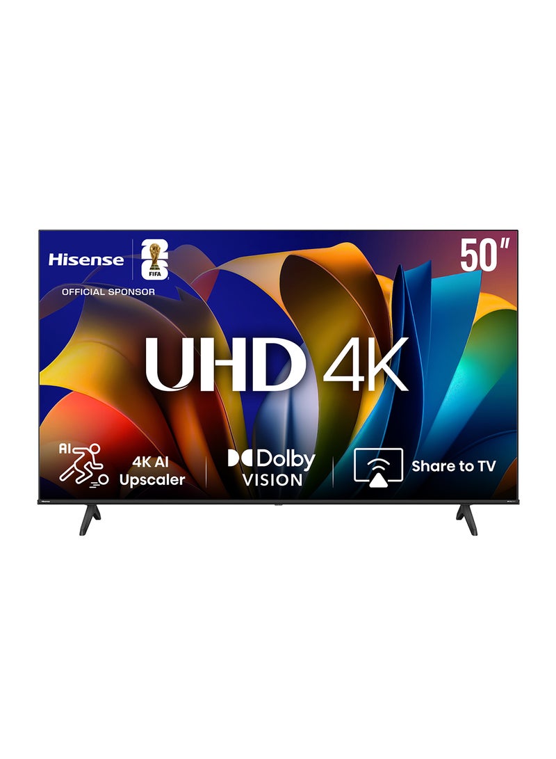 Hisense 50 inch Smart TV UHD 4K E6N-Dolby Vision,Game Mode Plus,Smooth Motion with MEMC,AI Sports Mode,Voice Control,Share to TV,Youtube,Netflix,Disney+,Shahid And Anghami (2024 New Model) 50E6N Black - Image 1