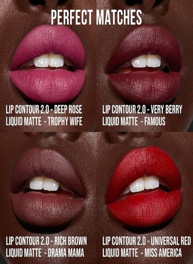 HUDA BEAUTY - Lip Contour 2.0 Automatic Matte Lip Pencil  0.5Grams Deep Rose - Image 1