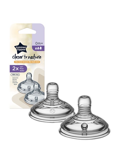 2-Piece Closer To Nature Vari Flow Teats 0M+