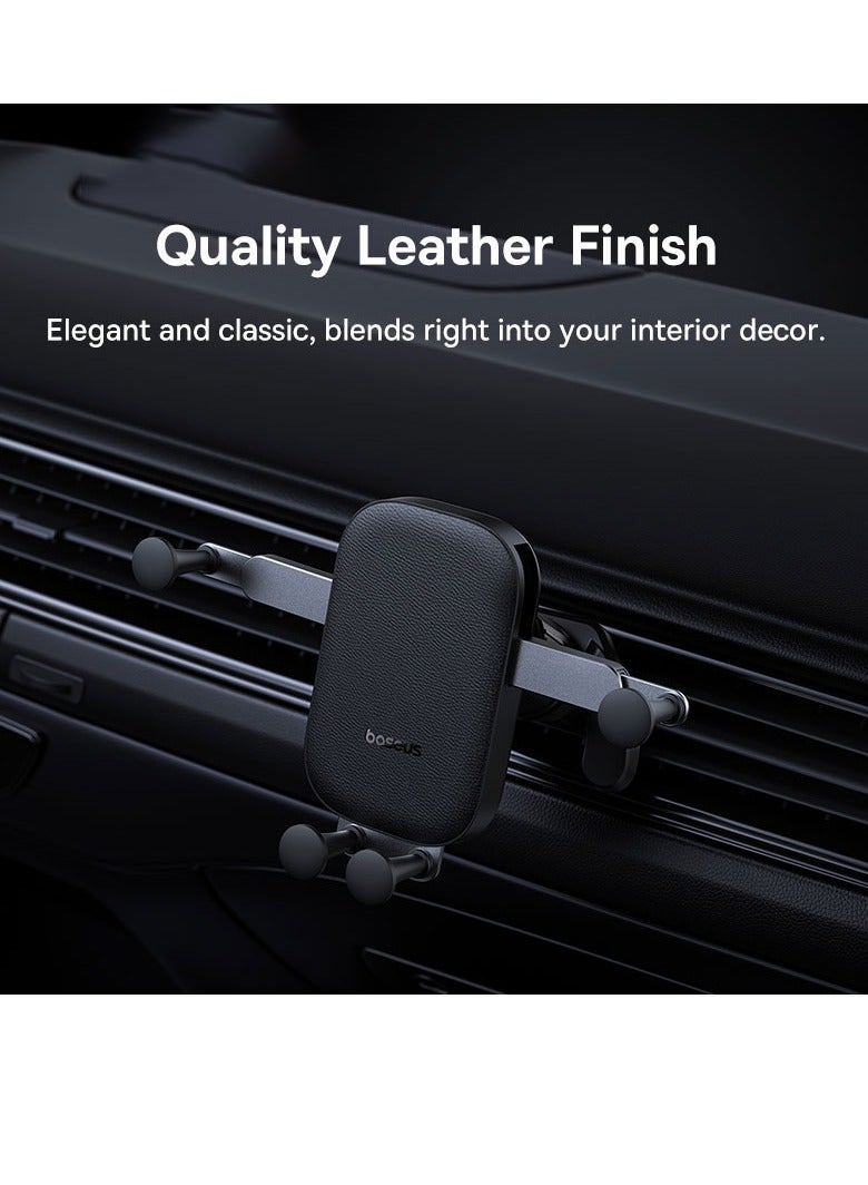 Baseus - Car Phone Holder, Aluminum Z Fold 3/4/5 Car Mount Vent Holder, Universal Gravity Cell Phone Holder for Samsung Galaxy Z Fold 4 / Z Fold 5 / S24 / S23 / iPhone 15 Pro Max/Plus / iPad Mini Black - Image 1