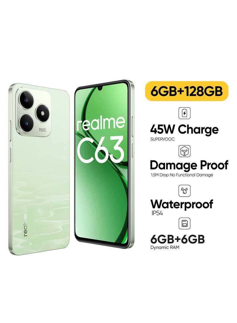 realme C63 Dual SIM Jade Green 6GB RAM 128GB 4G - Middle East Version - Image 1