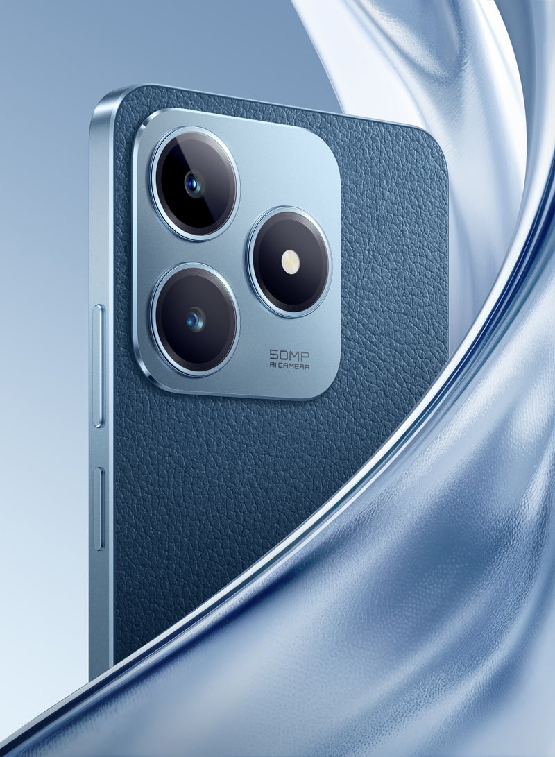 ريل مي C63 ثنائي الشريحة جلد أزرق 8 + 8 جيجابايت رام 256 جيجابايت 4G - إصدار الشرق الأوسط  - Image 3