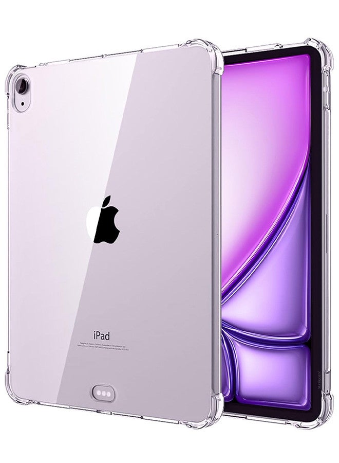 MARGOUN [for iPad Air 13 inch 2024] Clear TPU Case Shockproof Transparent Cover Shock Absorbing Flexible TPU Protective Cover Clear  - Image 1