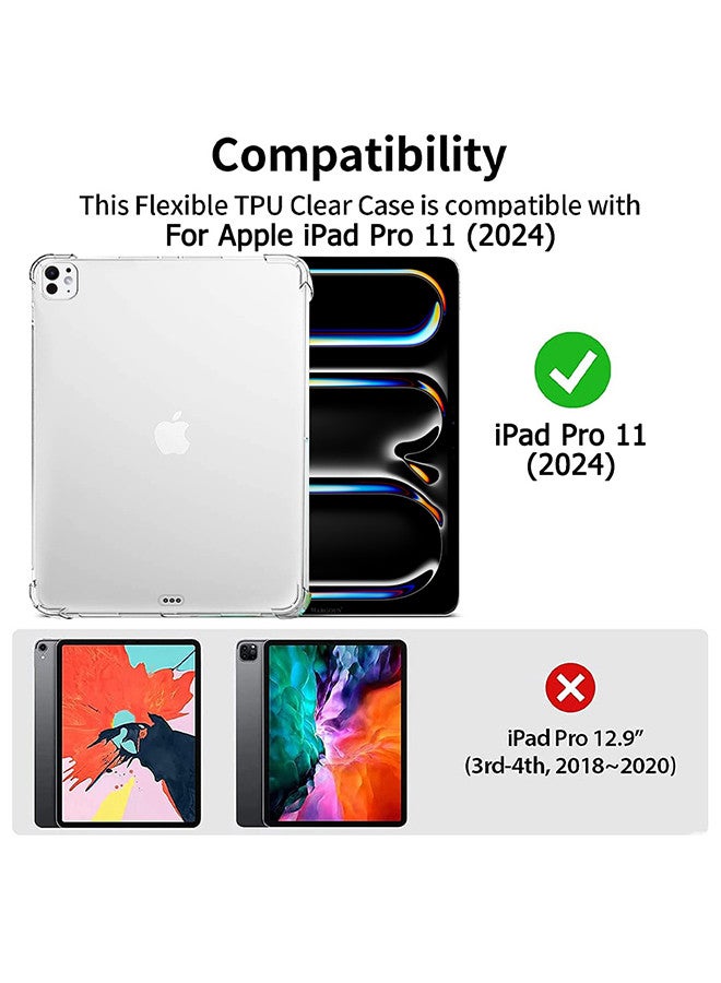 MARGOUN [for iPad Pro 11 inch 2024] Clear TPU Case Shockproof Transparent Cover Shock Absorbing Flexible TPU Protective Cover Clear - Image 3