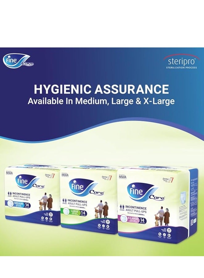Fine Care - Incontinence Derma Pro 7 Adult Pull Ups Diapers Medium Waist 80-11cm 14 Counts - Image 1