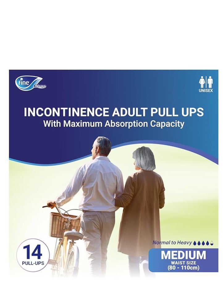 Fine Care - Incontinence Derma Pro 7 Adult Pull Ups Diapers Medium Waist 80-11cm 14 Counts - Image 1