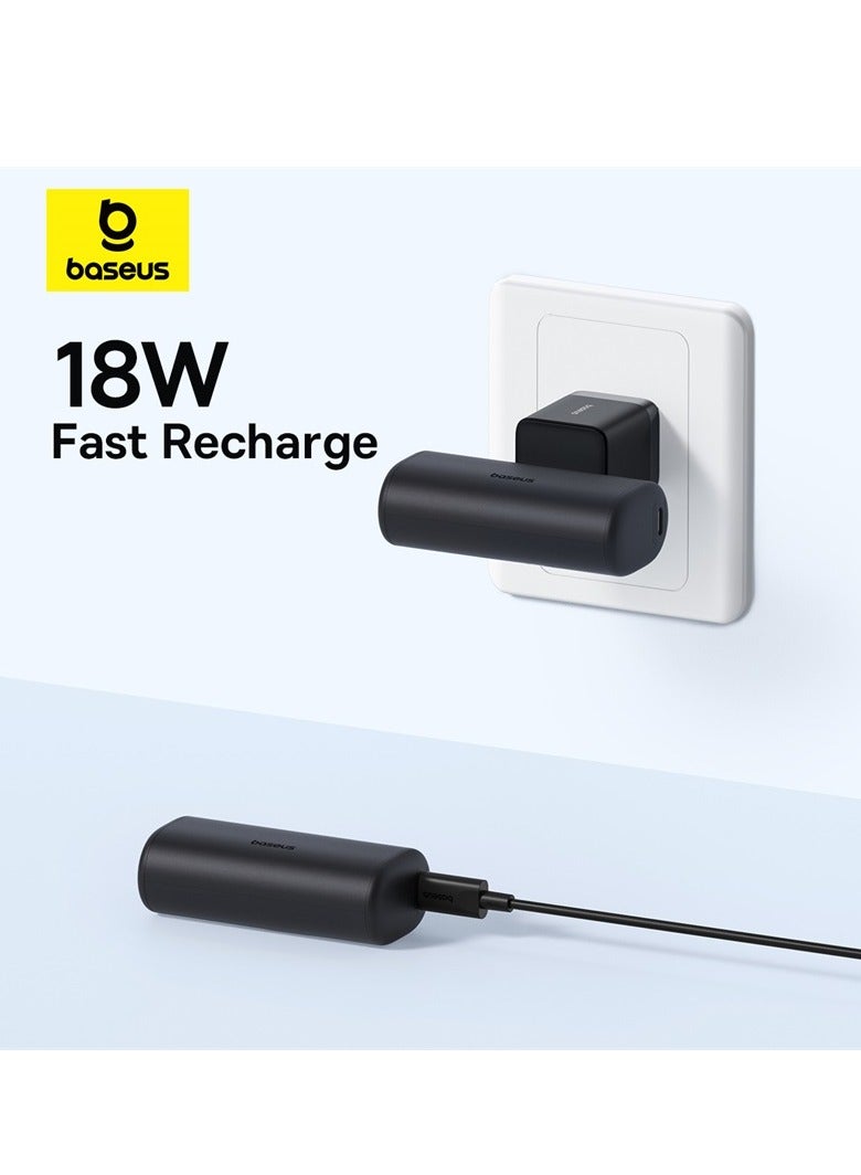 5000 mAh Power Bank with Built-in USB-C Connector Portable Charger 20W For iPhone 15/15 Plus/15 Pro/15 Pro Max, Samsung S22/23/S24 Series, Huawei, Pixel, iPad Pro/Air, And All Type C Phone Black