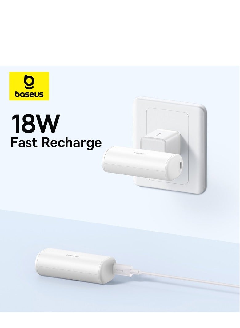 Baseus 5000 mAh Power Bank with Built-in USB-C Connector, Portable Charger 20W For iPhone 15/15 Plus/15 Pro/15 Pro Max, Samsung S22/23/S24 Series, Huawei, Pixel, iPad Pro/Air, And all Type C Phone White  - Image 5