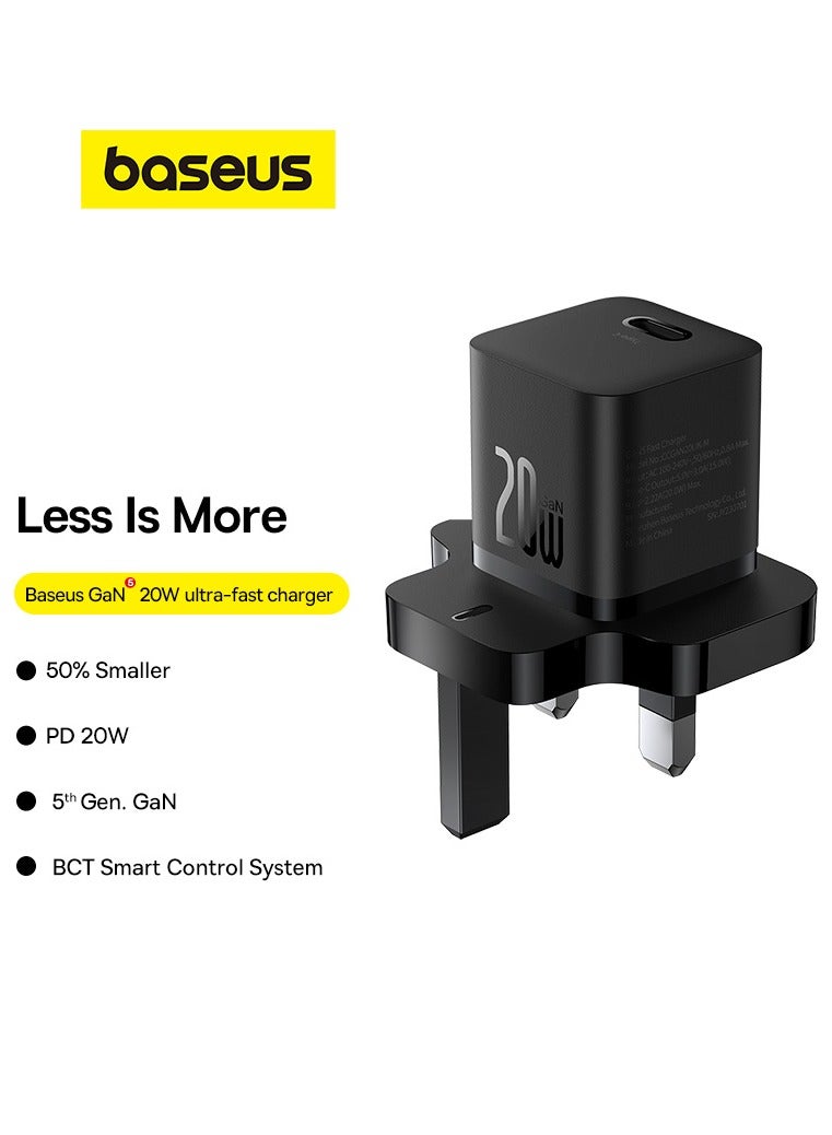 بيسوس شاحن GaN5 السريع Mini 1C 20W من مجموعة المملكة المتحدة - Image 4
