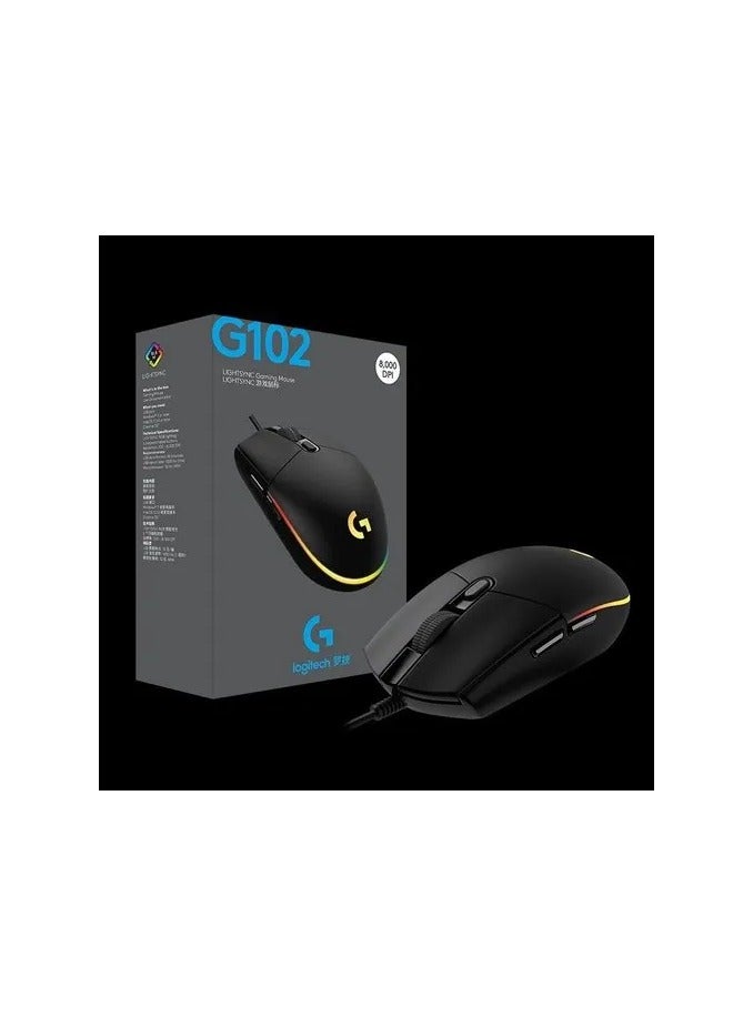 Logitech G102 Light Sync Gaming Mouse with Customizable RGB Lighting, 6 Programmable Buttons Light Weight Black - Image 2