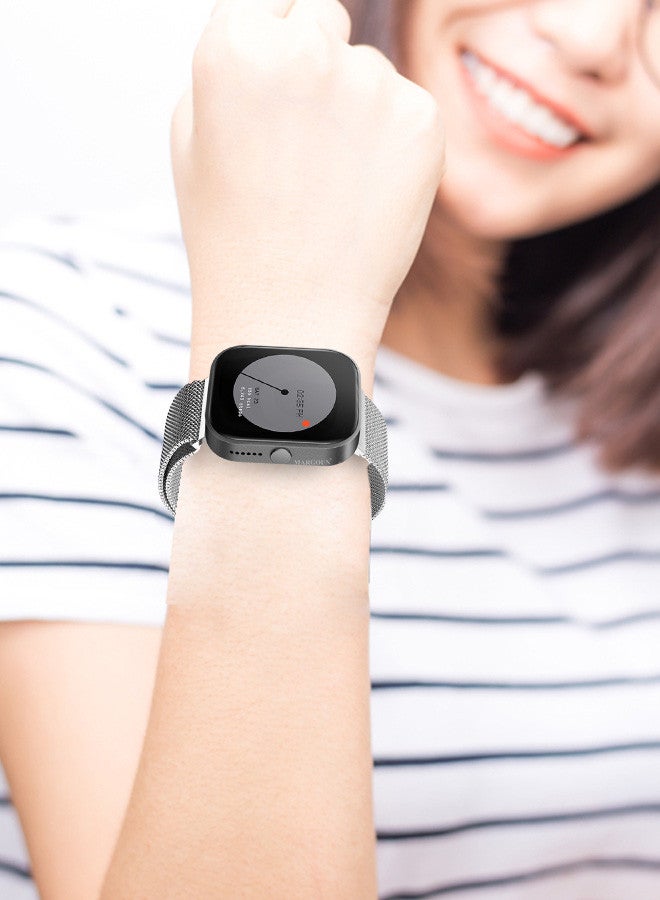 مارجون حزام ميلانيز لساعة For Nothing Watch Pro مقاس 22 مم للنساء والرجال بحلقة شبكية من الفولاذ المقاوم للصدأ ومشبك مغناطيسي وحزام بديل - Image 2