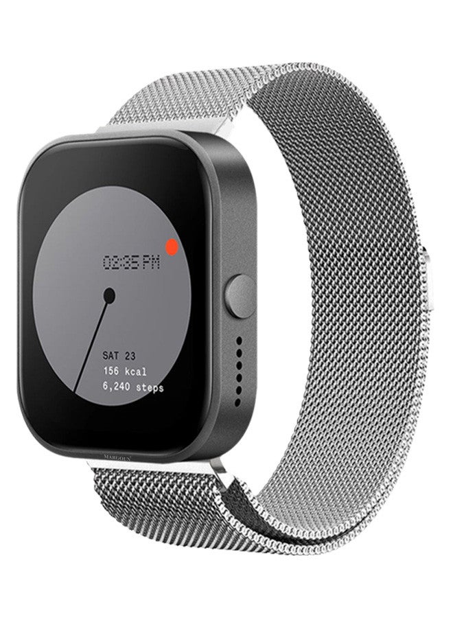 مارجون حزام ميلانيز لساعة For Nothing Watch Pro مقاس 22 مم للنساء والرجال بحلقة شبكية من الفولاذ المقاوم للصدأ ومشبك مغناطيسي وحزام بديل - Image 1