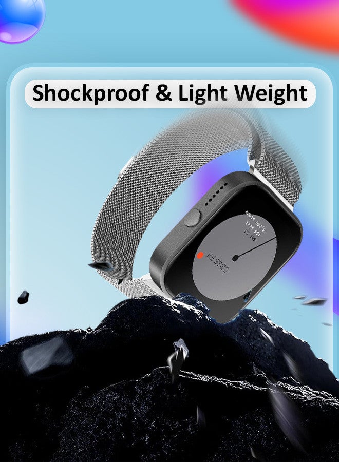 مارجون حزام ميلانيز لساعة For Nothing Watch Pro مقاس 22 مم للنساء والرجال بحلقة شبكية من الفولاذ المقاوم للصدأ ومشبك مغناطيسي وحزام بديل - Image 3