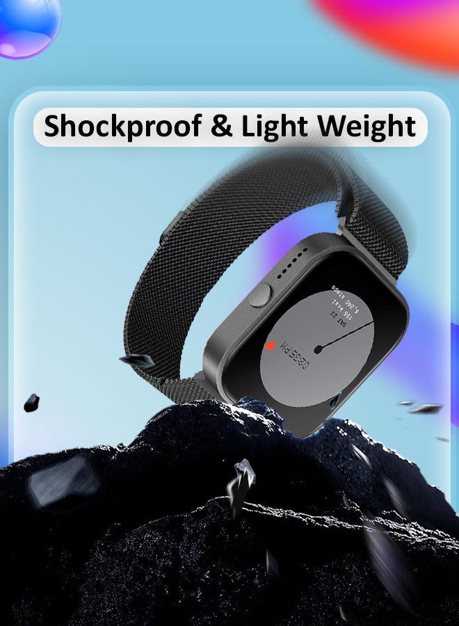 مارجون حزام ميلانيز لساعة For Nothing Watch Pro مقاس 22 مم للنساء والرجال بحلقة شبكية من الفولاذ المقاوم للصدأ ومشبك مغناطيسي وحزام بديل - Image 3