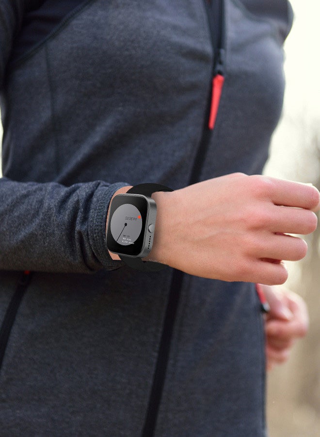 MARGOUN [for Nothing Watch Pro] 22mm Silicone Band Women Men Soft Silicone Sport Wristbands Replacement Strap Black - Image 2