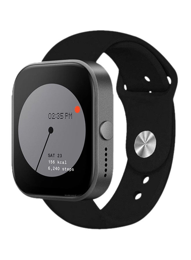 MARGOUN [for Nothing Watch Pro] 22mm Silicone Band Women Men Soft Silicone Sport Wristbands Replacement Strap Black - Image 1