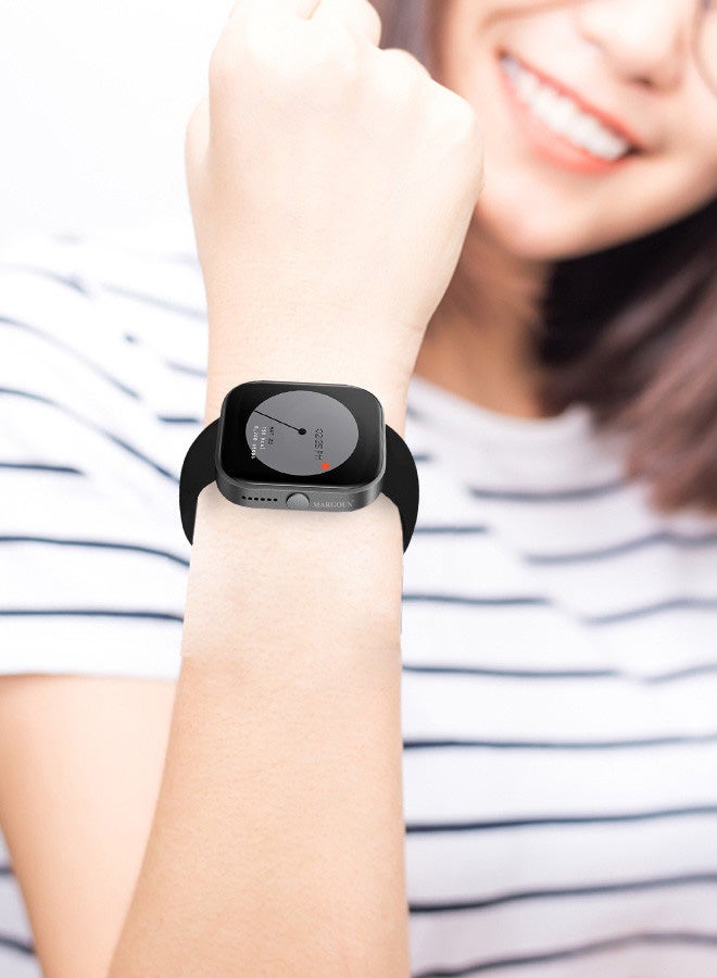 MARGOUN [for Nothing Watch Pro] 22mm Silicone Band Women Men Soft Silicone Sport Wristbands Replacement Strap Black - Image 3