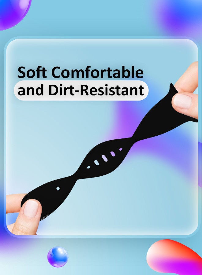 MARGOUN [for Nothing Watch Pro] 22mm Silicone Band Women Men Soft Silicone Sport Wristbands Replacement Strap Black - Image 4