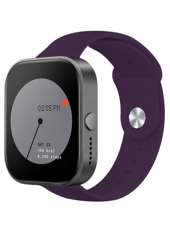 MARGOUN [for Nothing Watch Pro] 22mm Silicone Band Women Men Soft Silicone Sport Wristbands Replacement Strap Purple - Image 1